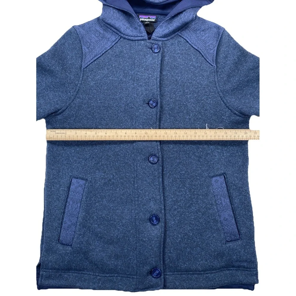 Patagonia Women's Medium Better Sweater‎ Icelandic Jacket Navy Blue Button Up